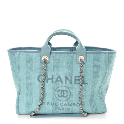 Chanel Mixed Fibers Striped Medium Deauville Tote Blue 1 of 11