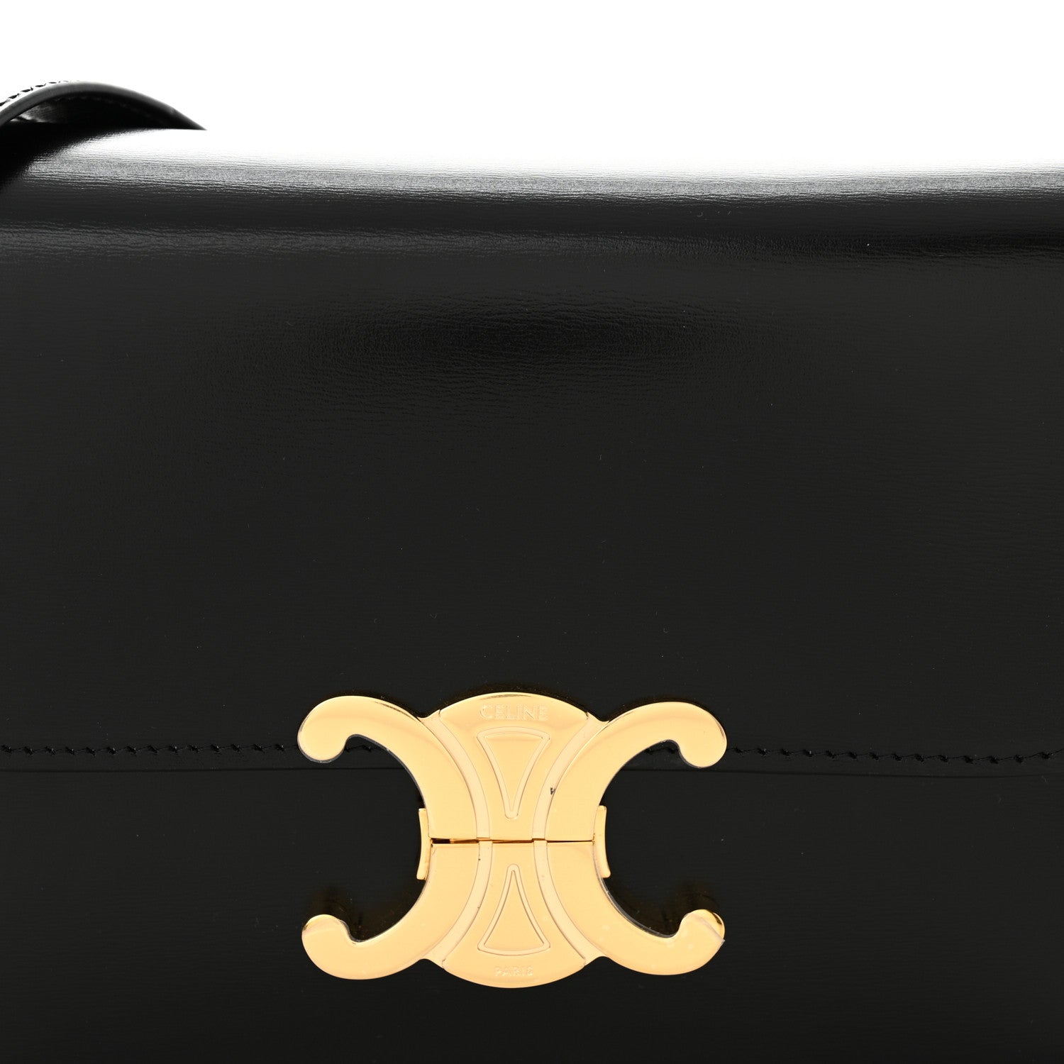 Celine Shiny Calfskin Teen Triomphe Black 8 of 10