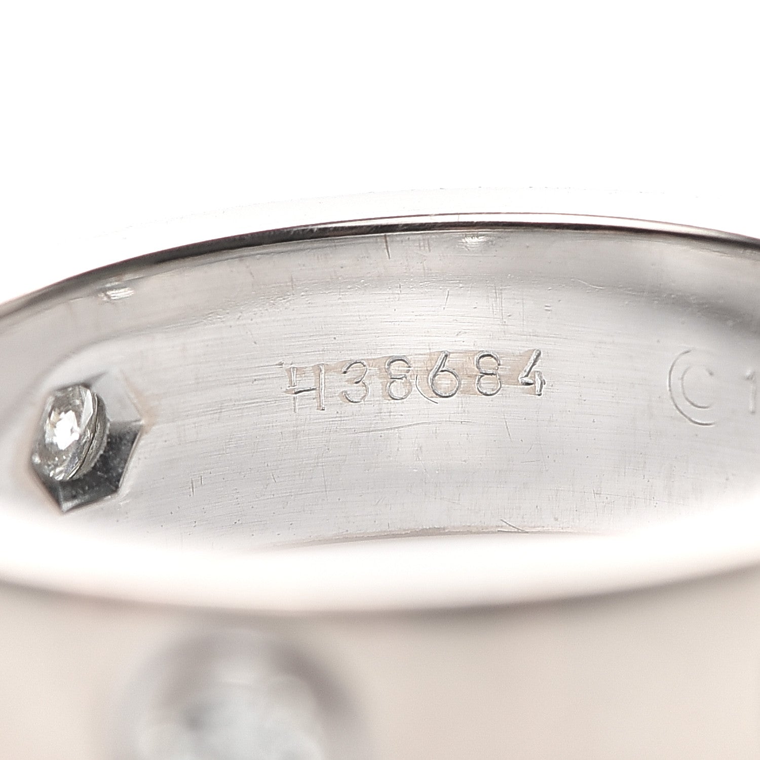 Cartier 18K White Gold 3 Diamond 5.5mm LOVE Ring 51 5.75 5 of 7