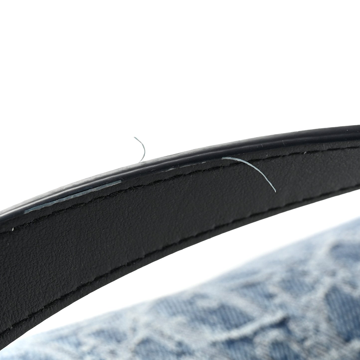 Denim Oblique Jacquard Saddle Bag Blue