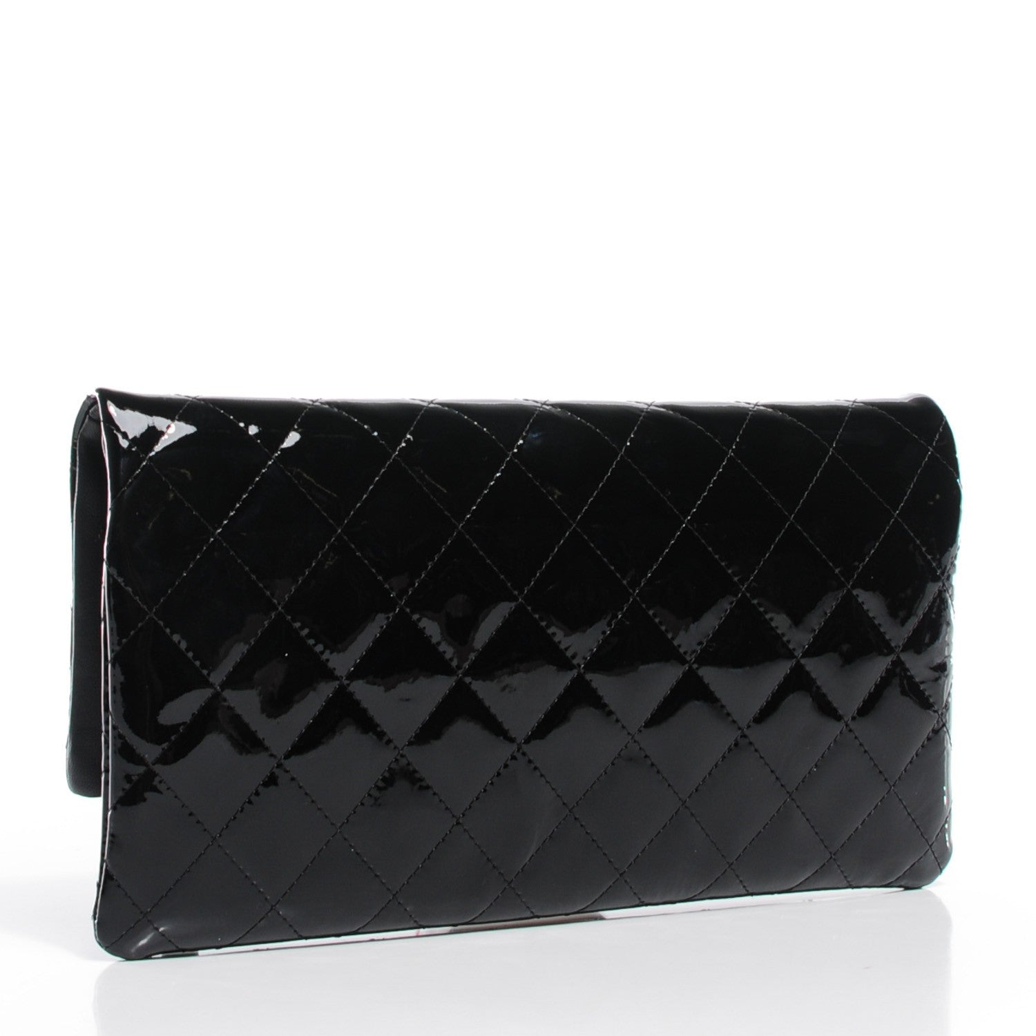 Chanel Patent Calfskin Quilted Beauty CC Clutch Black 3 of 7