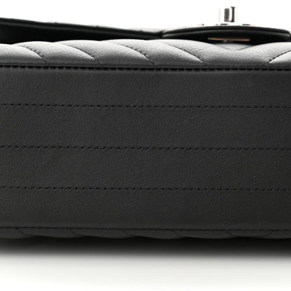 Chanel Calfskin Chevron Quilted Medium Double Flap Black 11 of 12