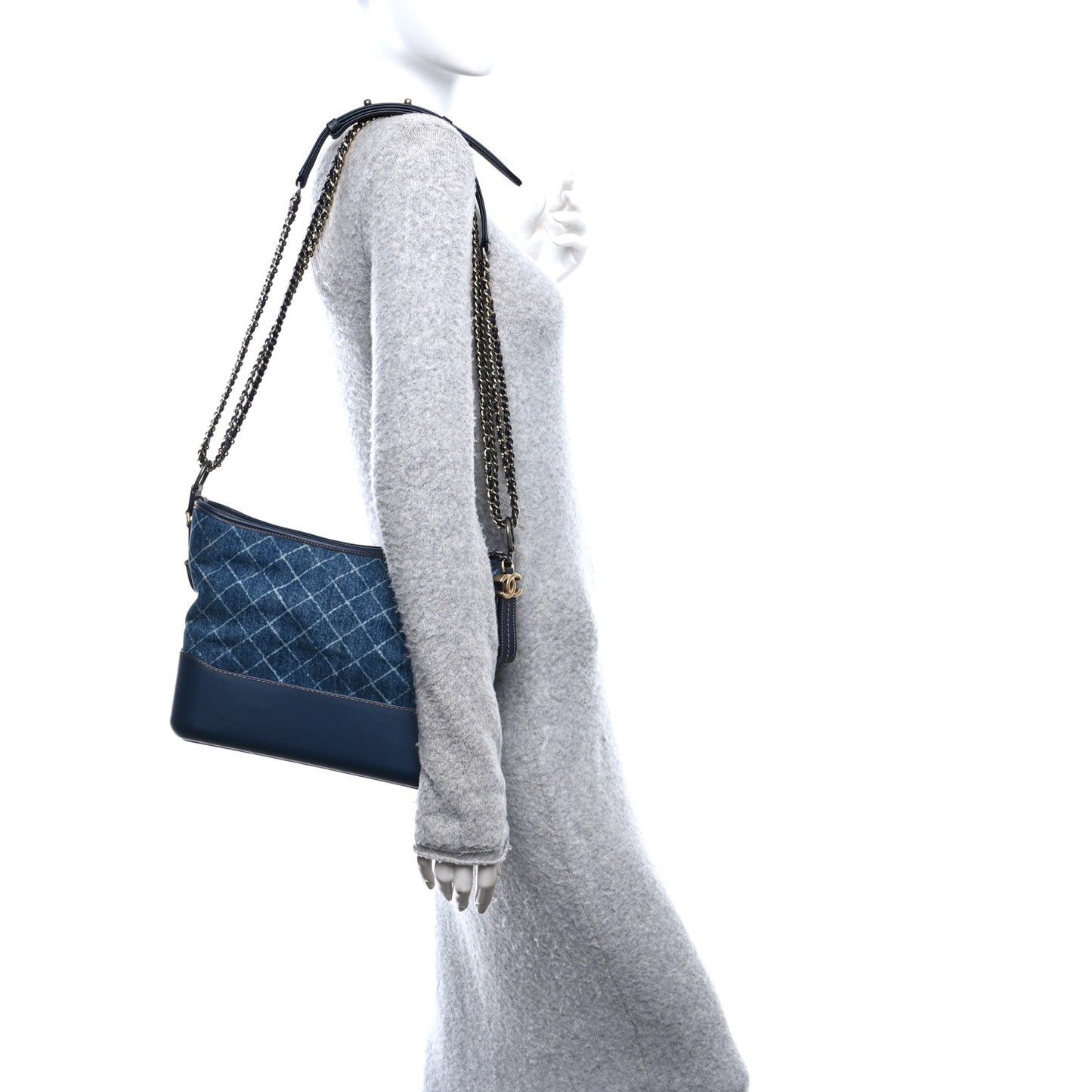 Denim Calfskin Medium Gabrielle Hobo Blue