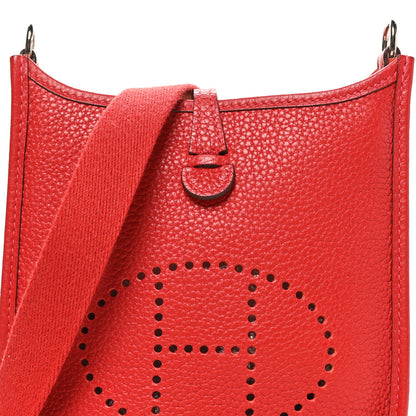 Hermes Taurillon Clemence Amazone Evelyne TPM Rouge Casaque Crevette 8 of 10