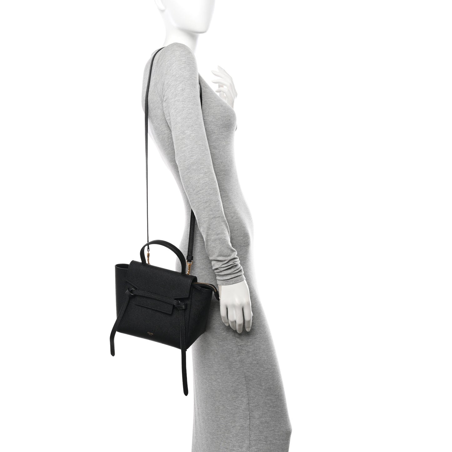 Grained Calfskin Nano Belt Bag Black