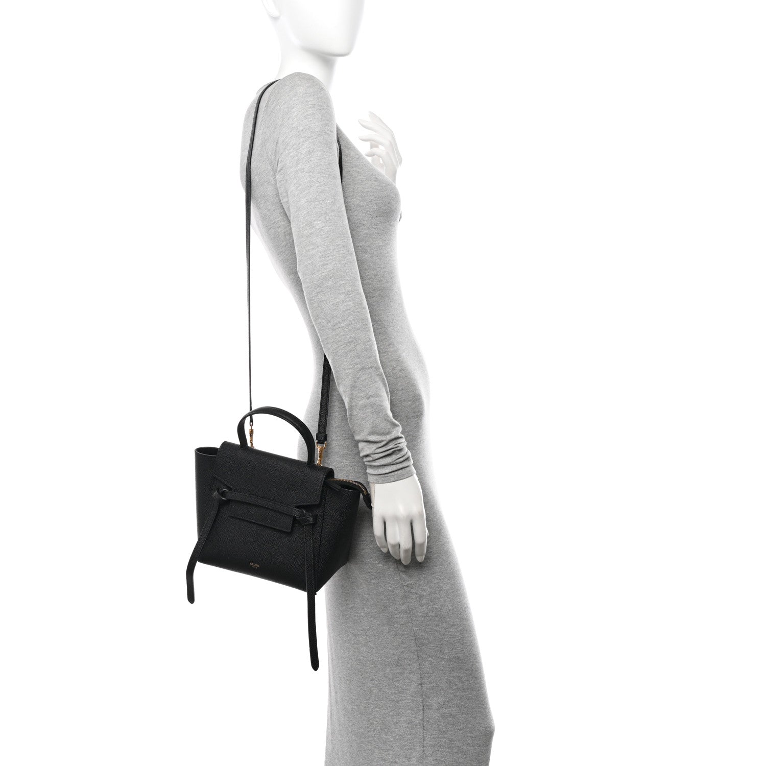 Celine Grained Calfskin Nano Belt Bag Black 2 of 16