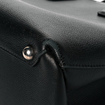 Burberry Derby Calfskin House Check Medium Banner Tote Black 10 of 15