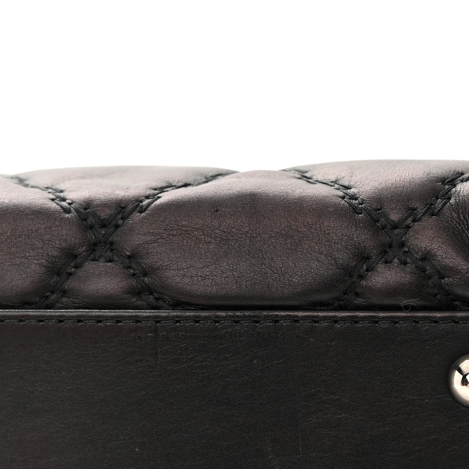 Chanel Calfskin Double Stitch Large Hamptons Flap Bag Black 13 of 19