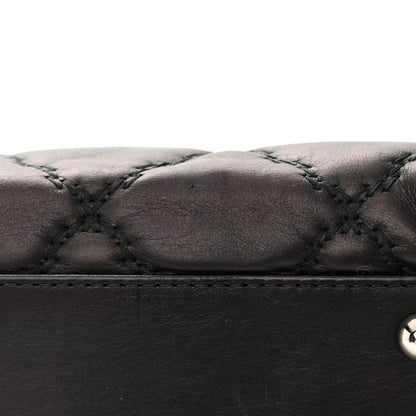 Chanel Calfskin Double Stitch Large Hamptons Flap Bag Black 13 of 19