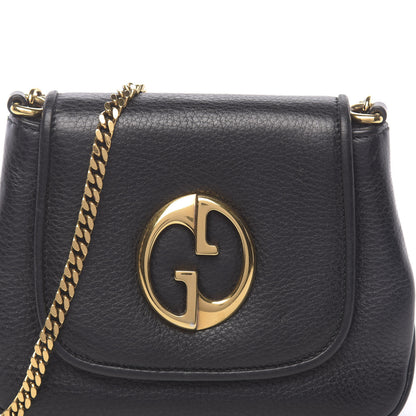 Gucci Pebbled Calfskin Small 1973 Chain Shoulder Bag Black 10 of 10