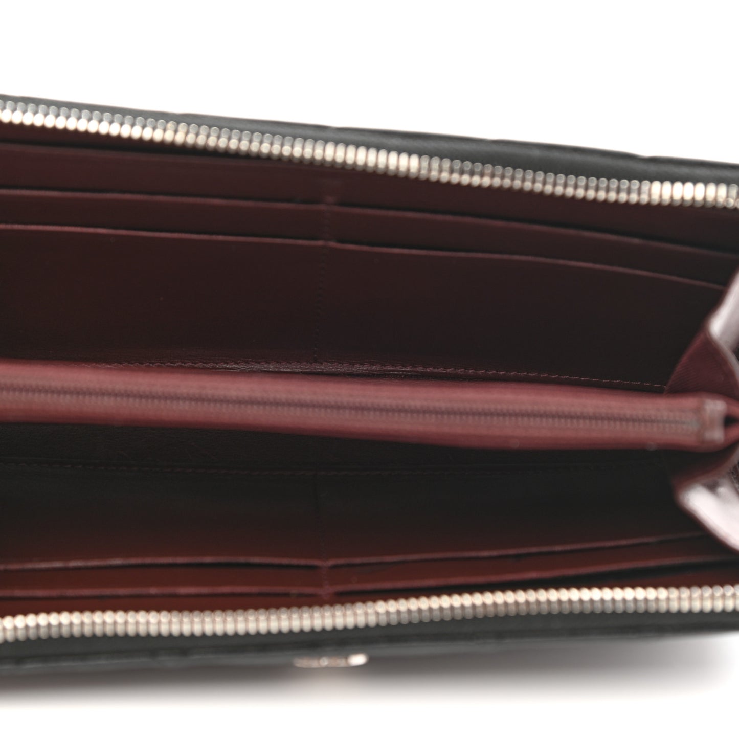Caviar Quilted Large Gusset Zip Around Wallet Black