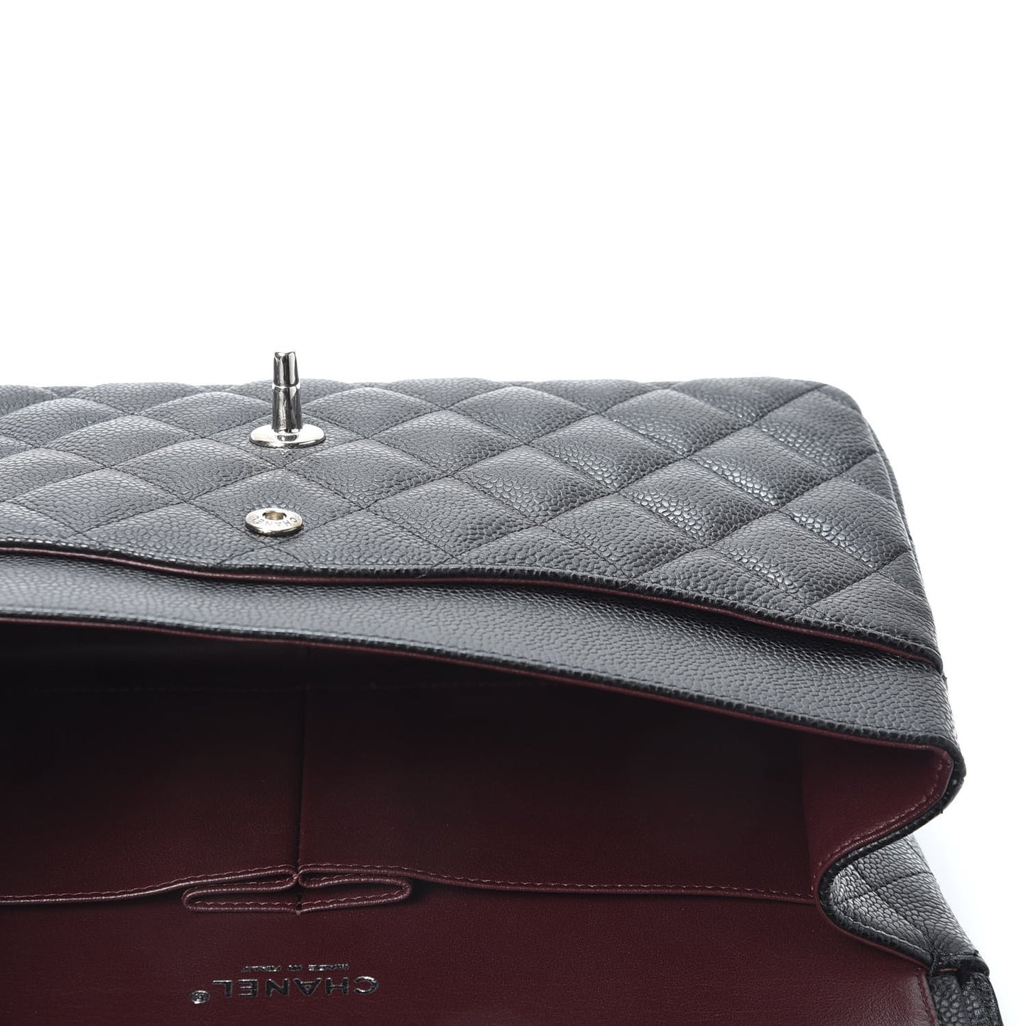 Caviar Quilted Jumbo Double Flap Black