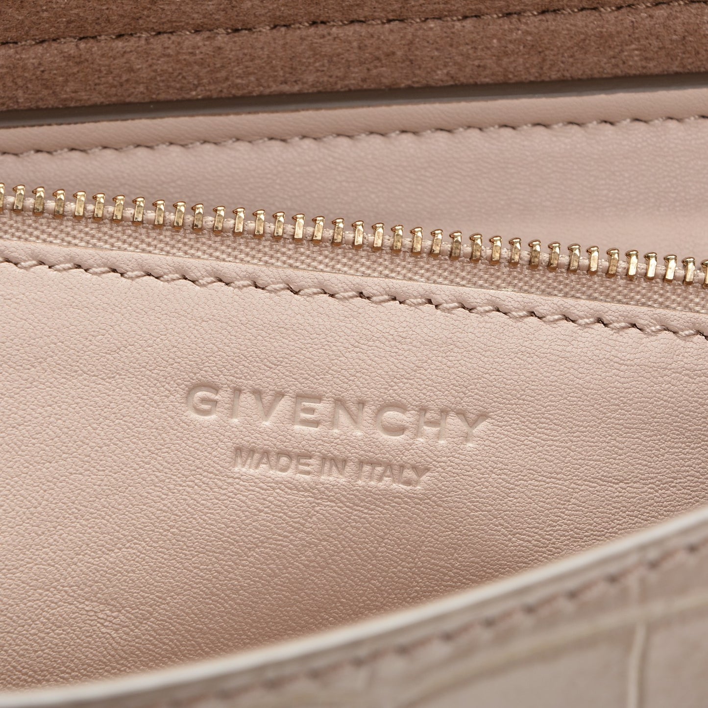 Calfskin Crocodile Embossed Small Nobile Shoulder Bag Nude Pink