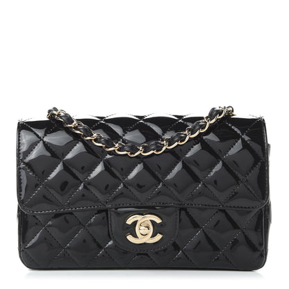 Chanel Patent Calfskin Quilted Mini Rectangular Flap Black 1 of 10