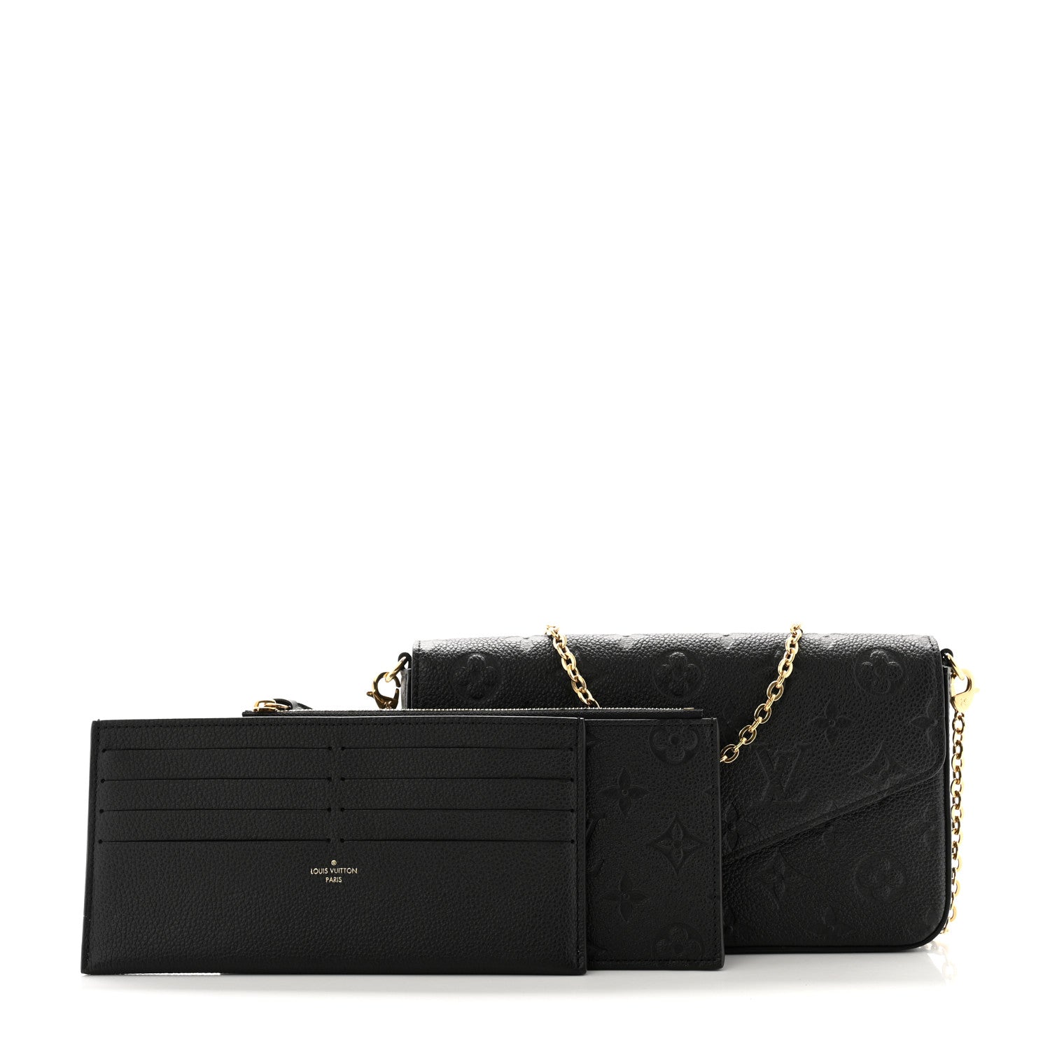 Louis Vuitton Empreinte Pochette Felicie Chain Wallet Black 3 of 10