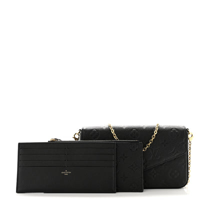 Louis Vuitton Empreinte Pochette Felicie Chain Wallet Black 3 of 10