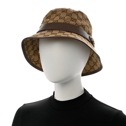 Gucci Monogram Textured Dollar Calfskin GG Jago Bucket Hat XL Cacao Beige 2 of 11