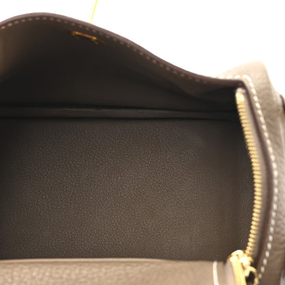Hermes Taurillon Clemence Mini Lindy 20 Etoupe 5 of 11