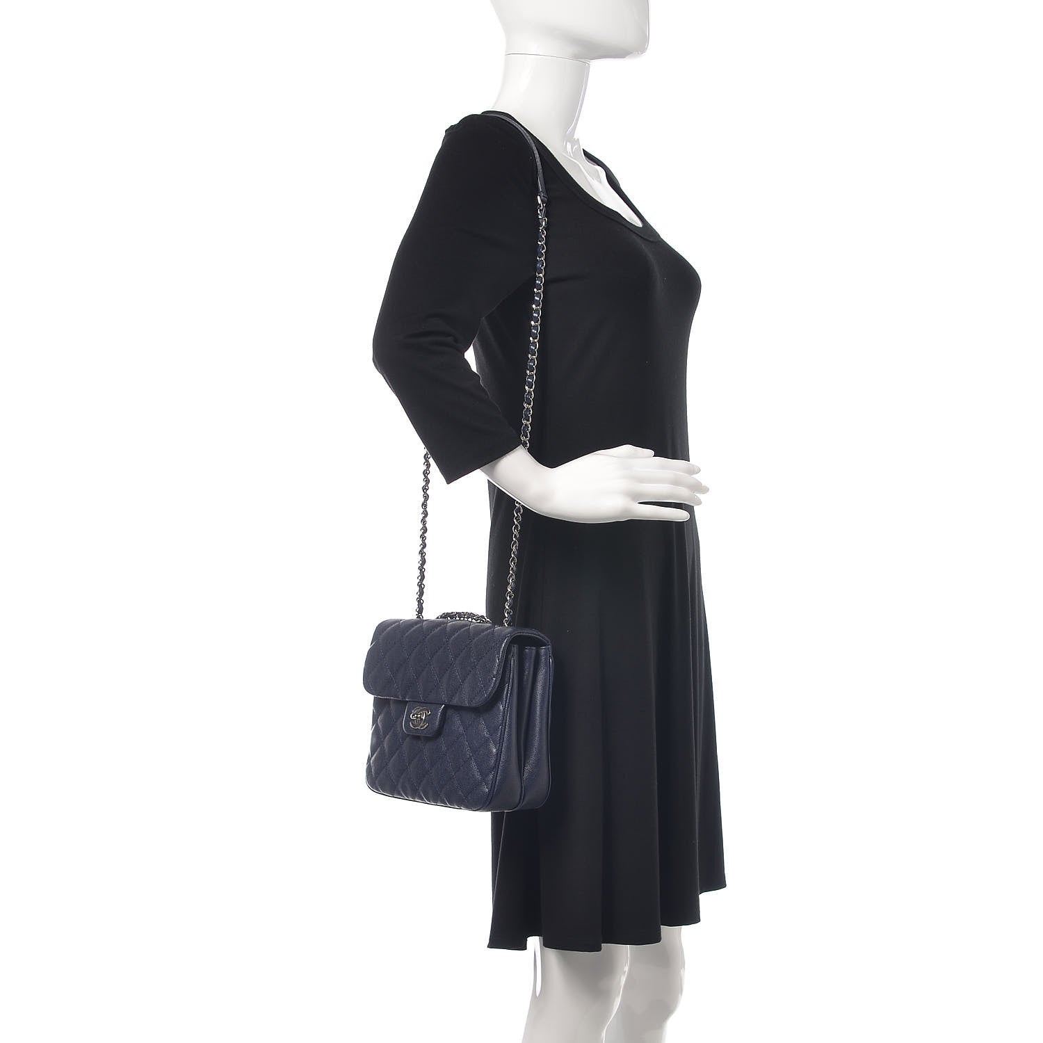 Chanel Caviar Quilted Medium Urban Companion Flap Navy 2 of 9