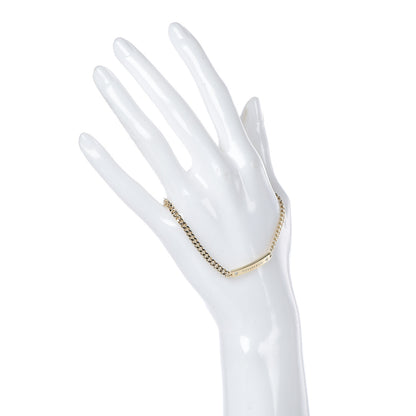 Tiffany 18K Yellow Gold Diamond Micro Link ID Chain Bracelet 2 of 5