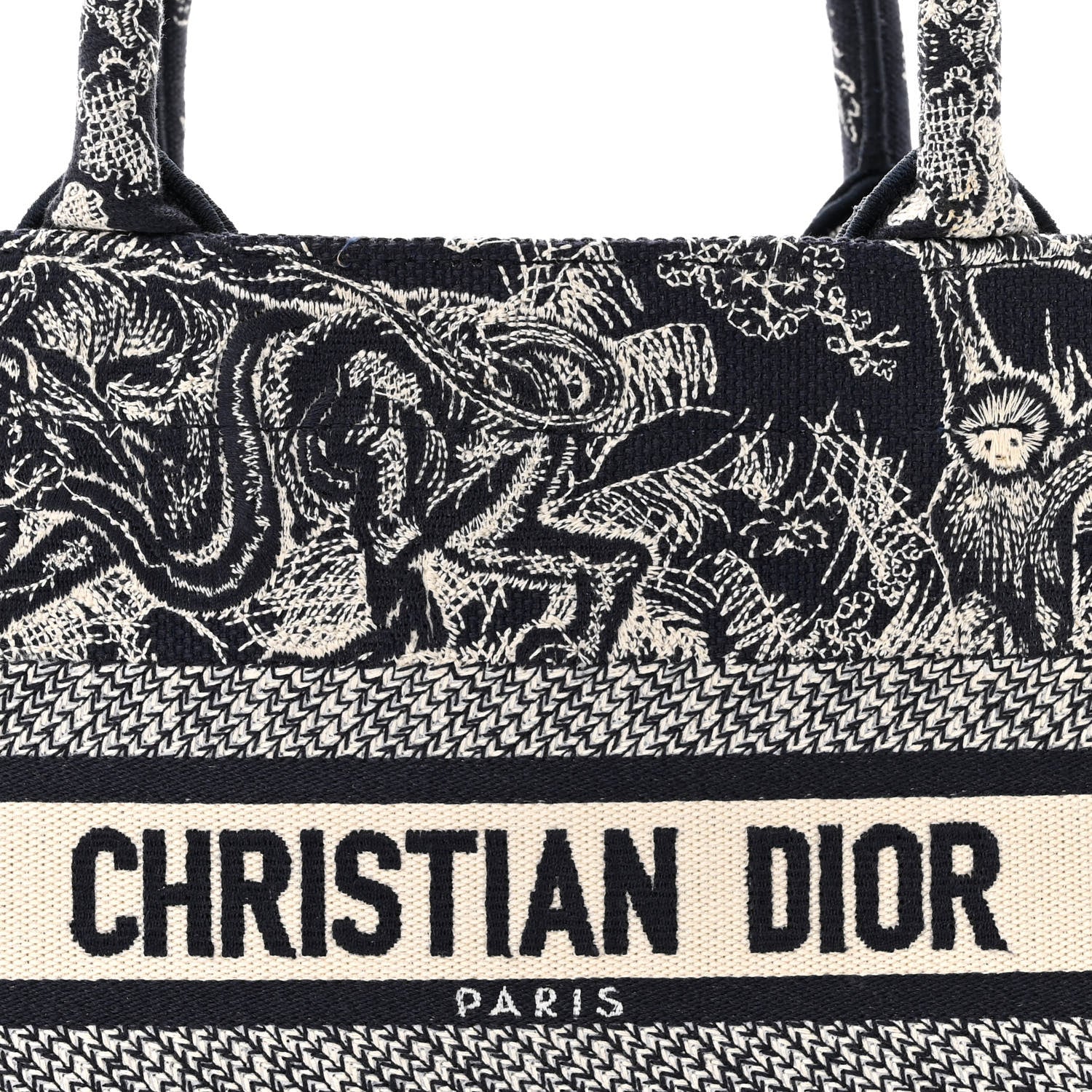 Christian Dior Canvas Embroidered Small Dioriviera Toile De Jouy Book Tote Blue 8 of 12