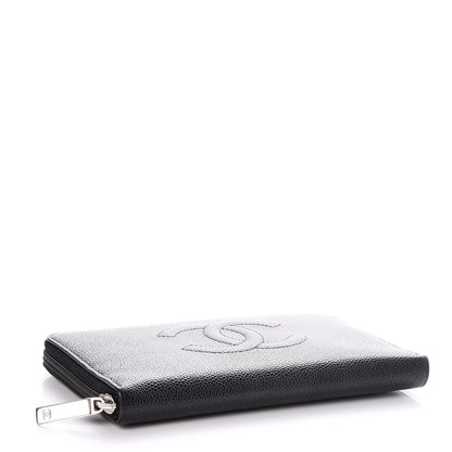 Chanel Caviar Large Timeless CC Zip Around Organizer Wallet Black 4 of 9