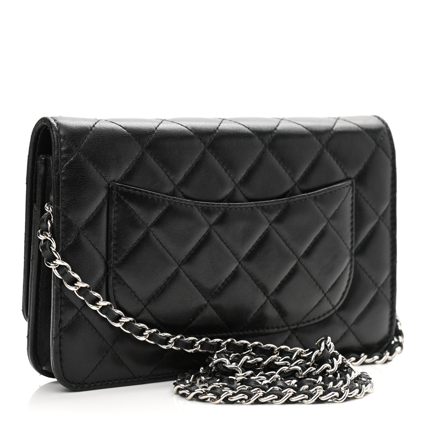 Chanel Lambskin Quilted Wallet On Chain WOC Black 3 of 16