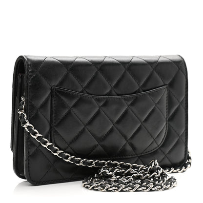 Chanel Lambskin Quilted Wallet On Chain WOC Black 3 of 16