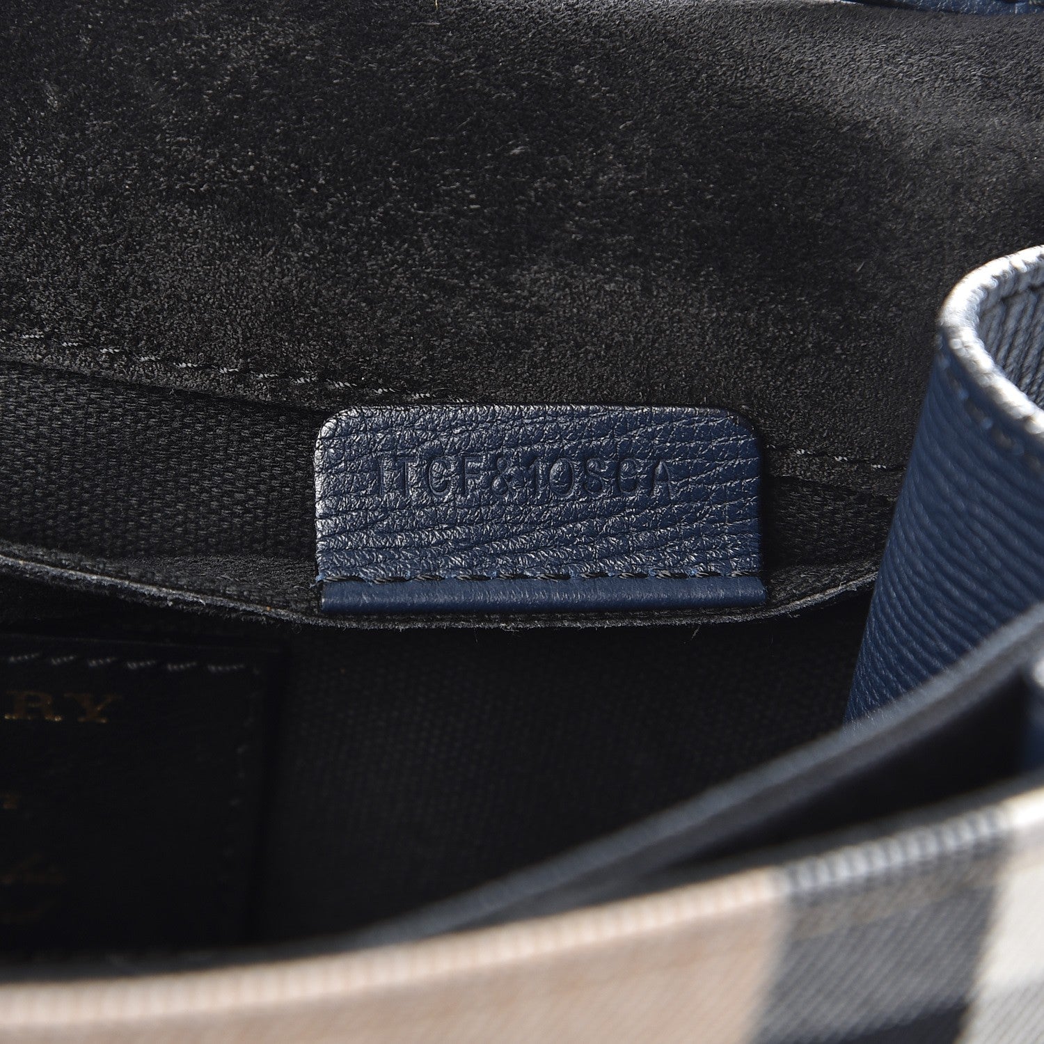 Burberry Derby Calfskin House Check Small Macken Crossbody Bag Ink Blue 7 of 11