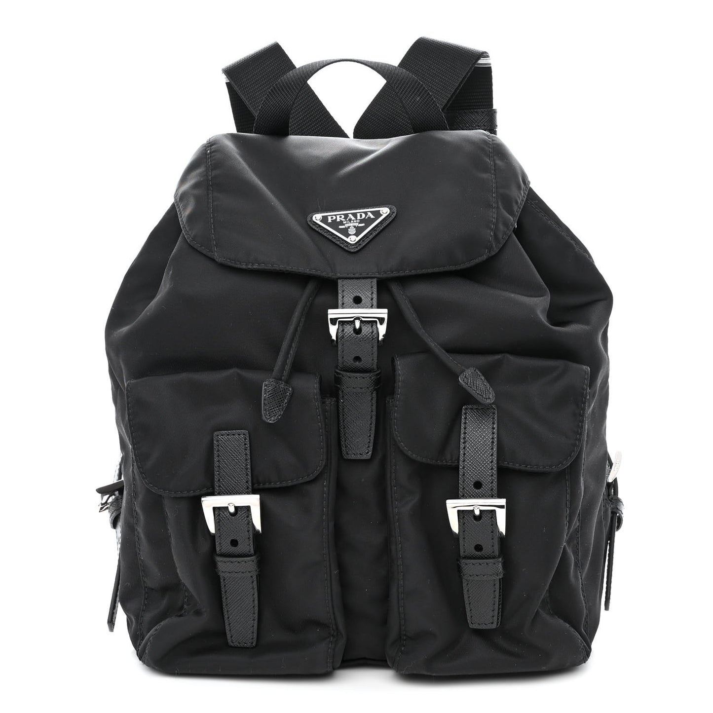 Tessuto Nylon Saffiano Small Backpack Black