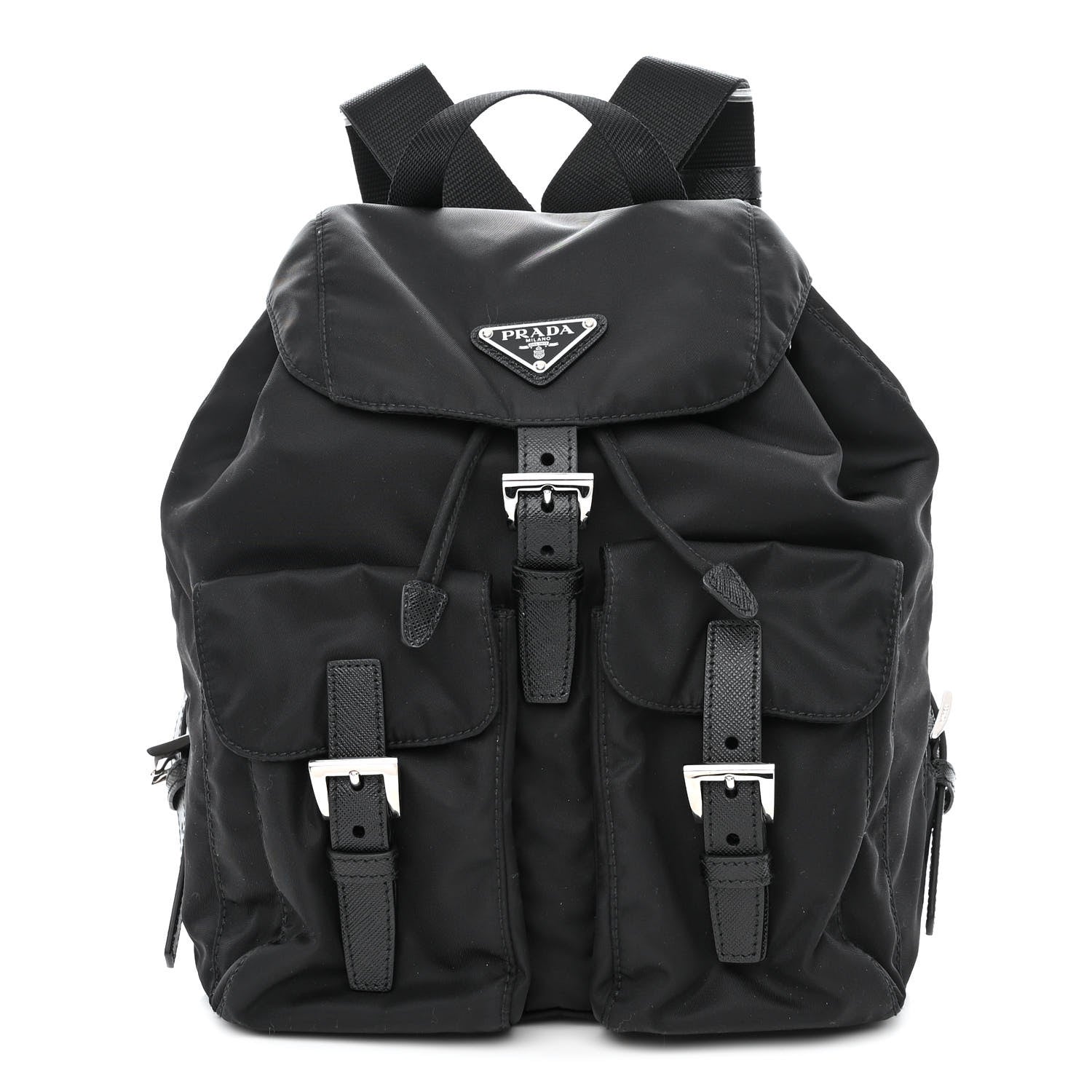 Prada Tessuto Nylon Saffiano Small Backpack Black 1 of 11