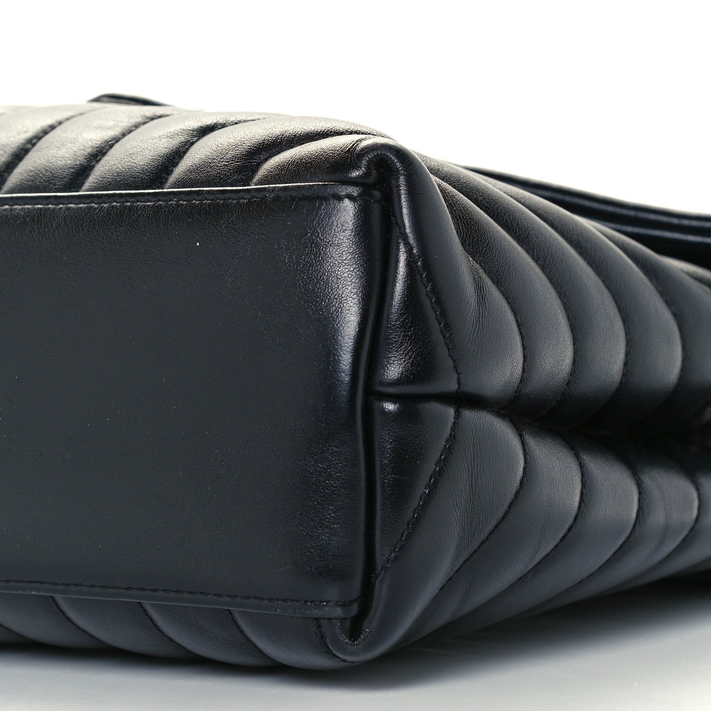 Calfskin Y Quilted Monogram Medium Loulou Chain Satchel Black