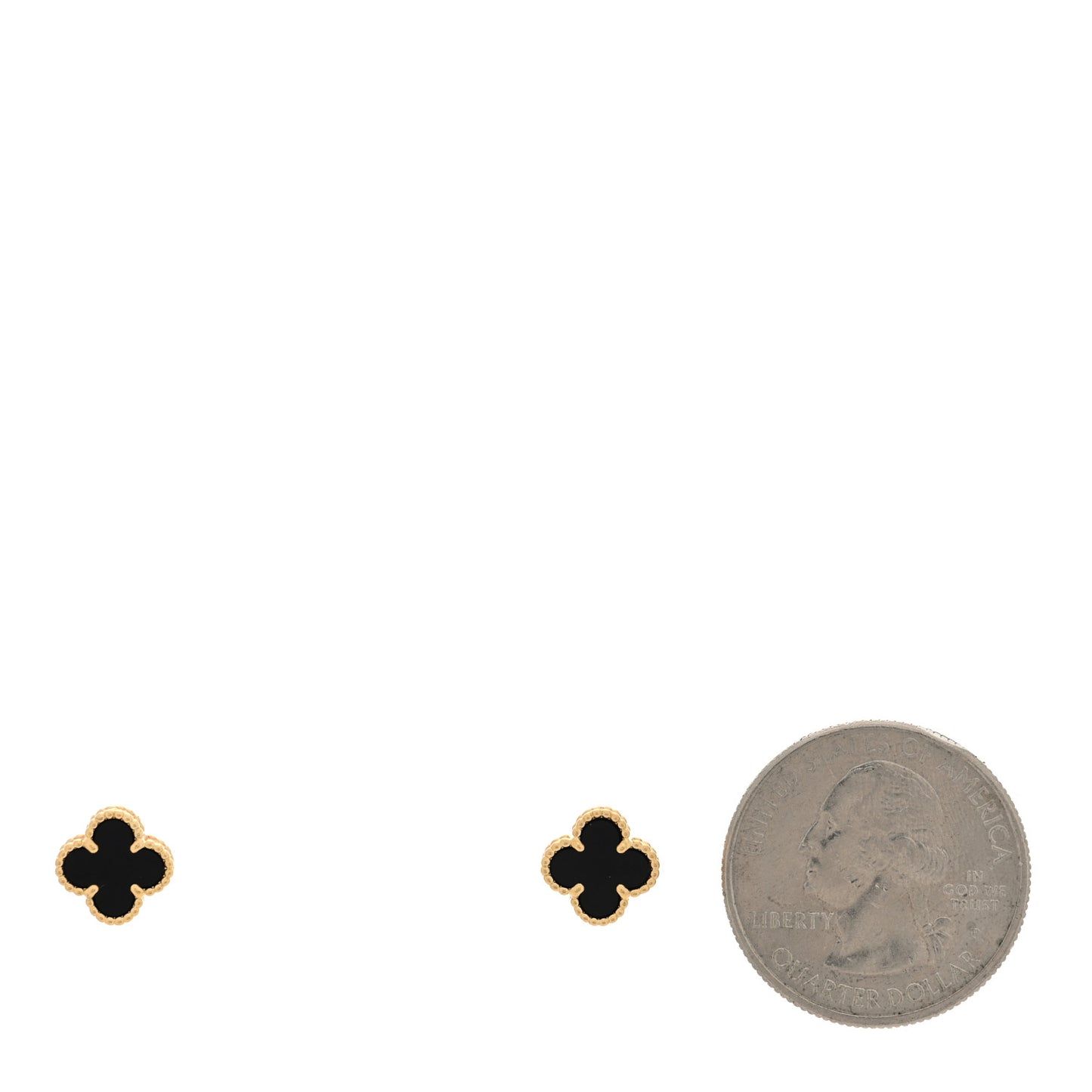 18K Yellow Gold Black Onyx Sweet Alhambra Earrings