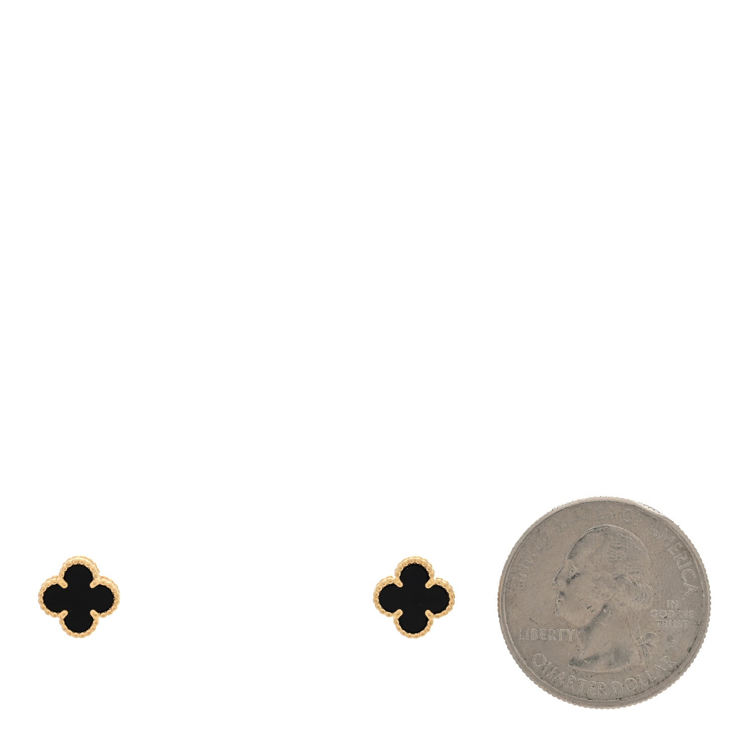Van Cleef & Arpels 18K Yellow Gold Black Onyx Sweet Alhambra Earrings 2 of 5