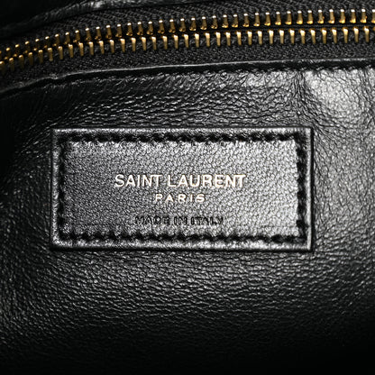 Saint Laurent Lambskin Seau Fermoir Bucket Bag Black 6 of 10