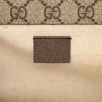 Gucci GG Supreme Monogram Web Small Neo Vintage Double Flap Messenger Bag Beige New Acero 6 of 12