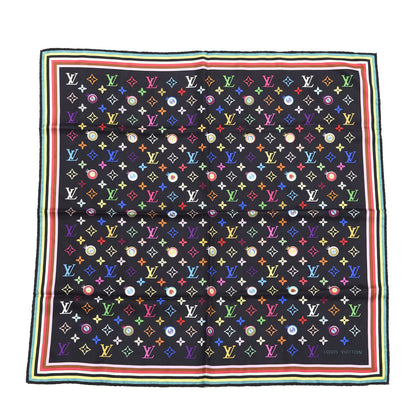 Louis Vuitton Silk Multicolor Eye Love Scarf Black 1 of 4