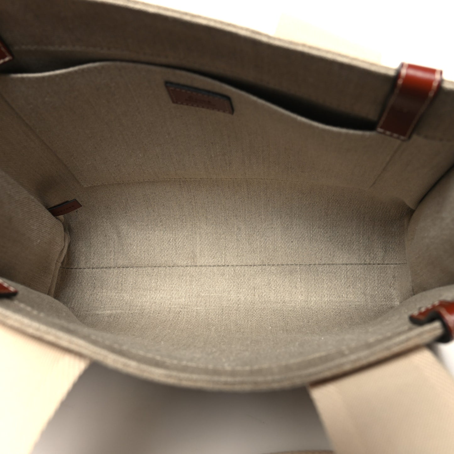 Cotton Calfskin Medium Woody Ribbon Tote White Brown