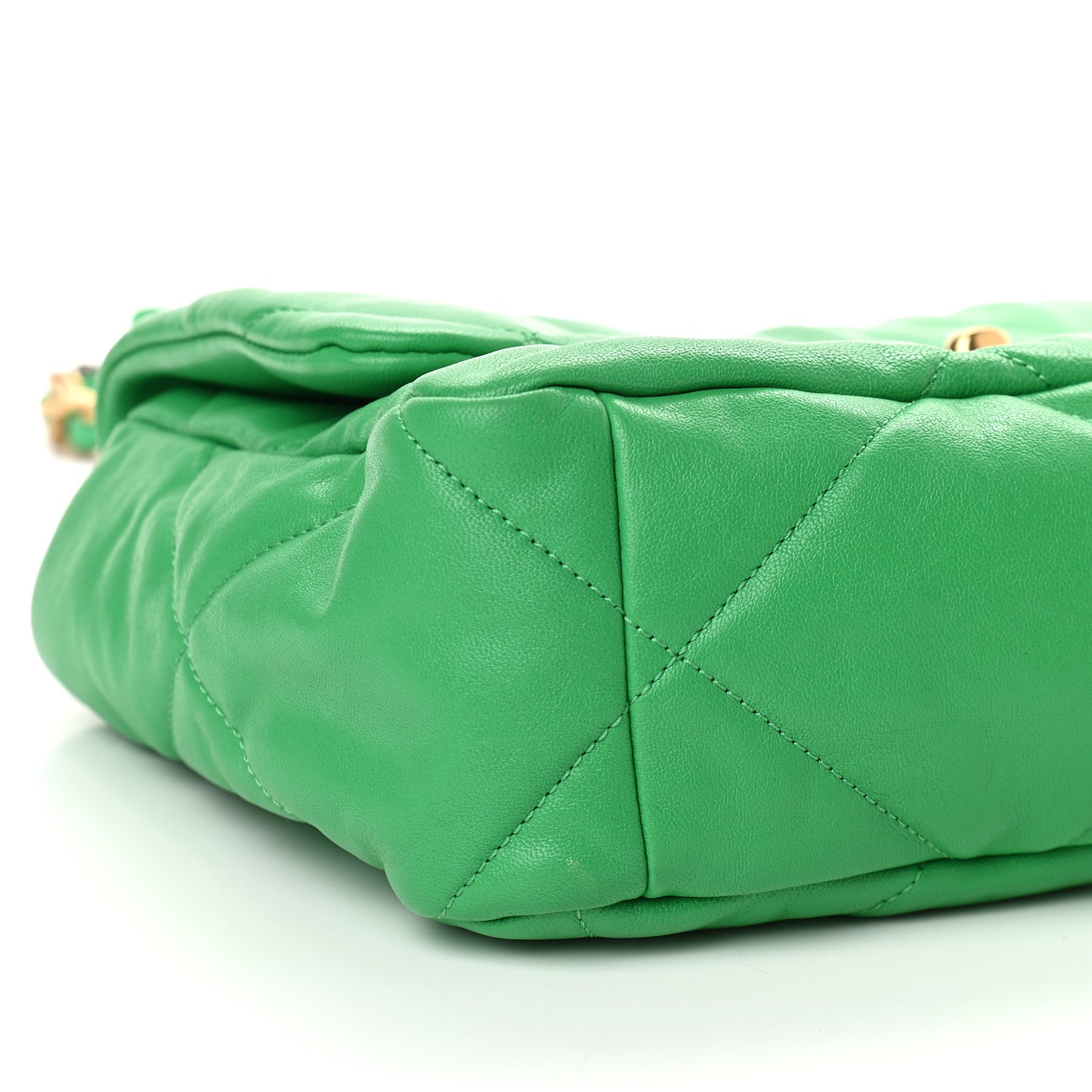 Lambskin Quilted Large Chanel 19 Flap Green