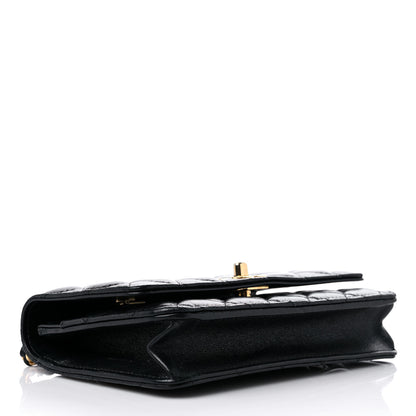 Chanel Shiny Lambskin Quilted Dynasty Wallet On Chain WOC Black 4 of 15
