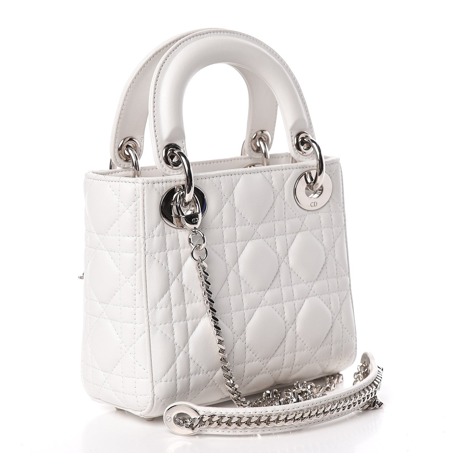Christian Dior Lambskin Cannage Mini Lady Dior White 3 of 10