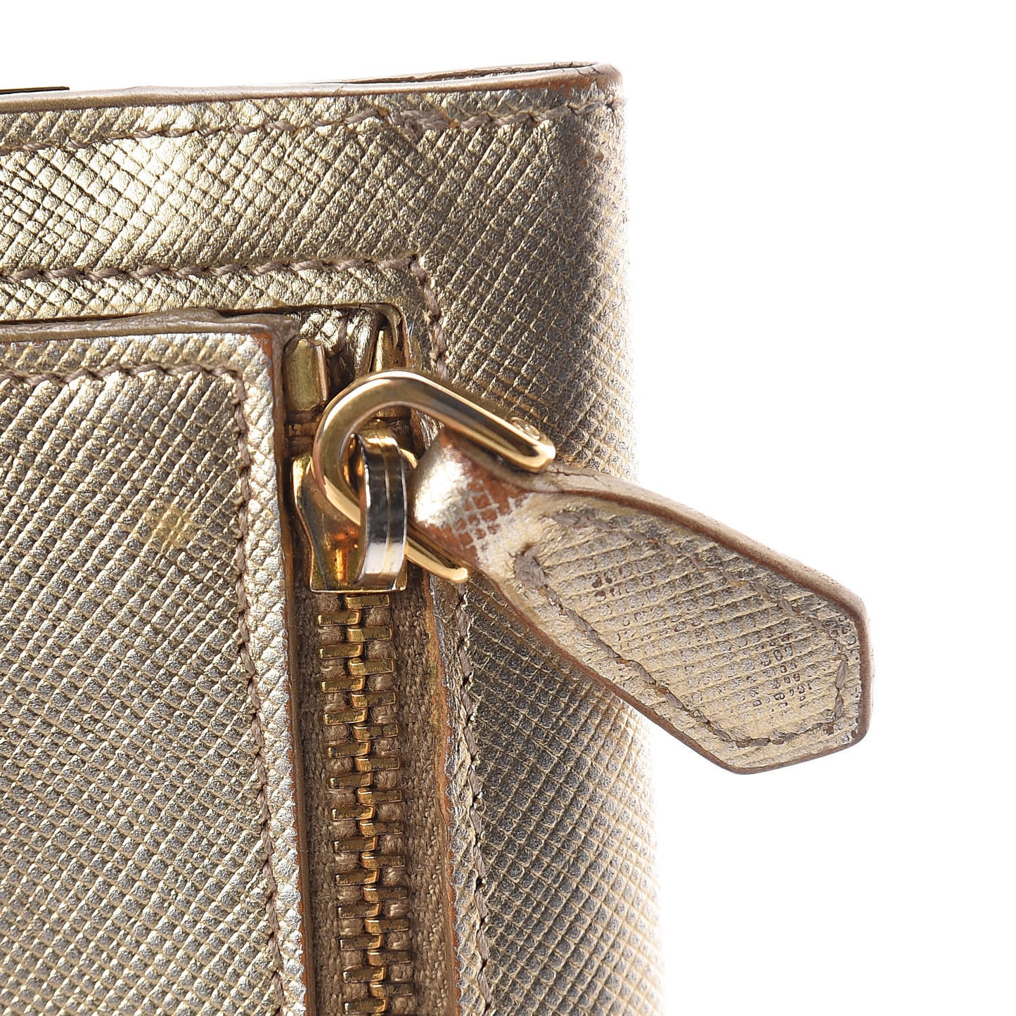 Saffiano Metal Bar Continental Flap Wallet Platino