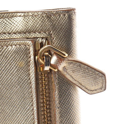 Prada Saffiano Metal Bar Continental Flap Wallet Platino 11 of 11