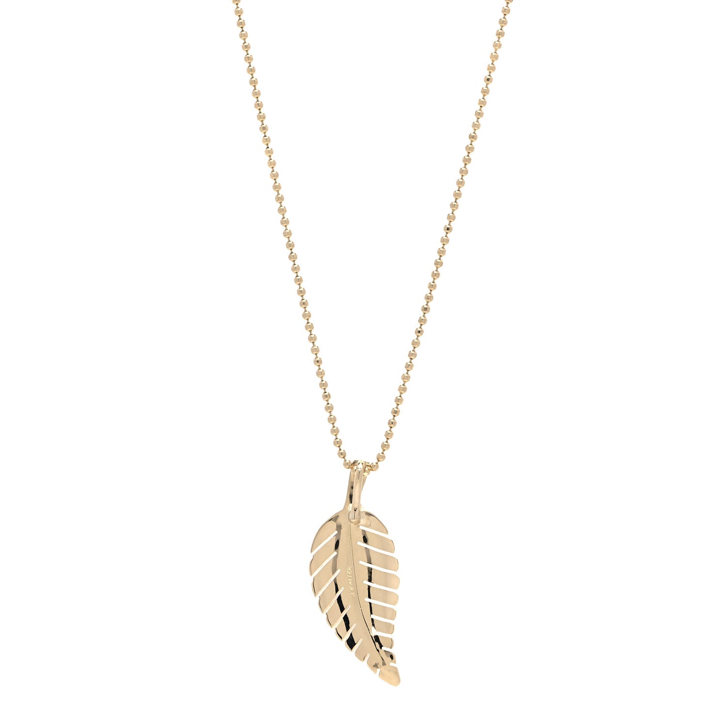 18K Yellow Gold Small Leaf Necklace