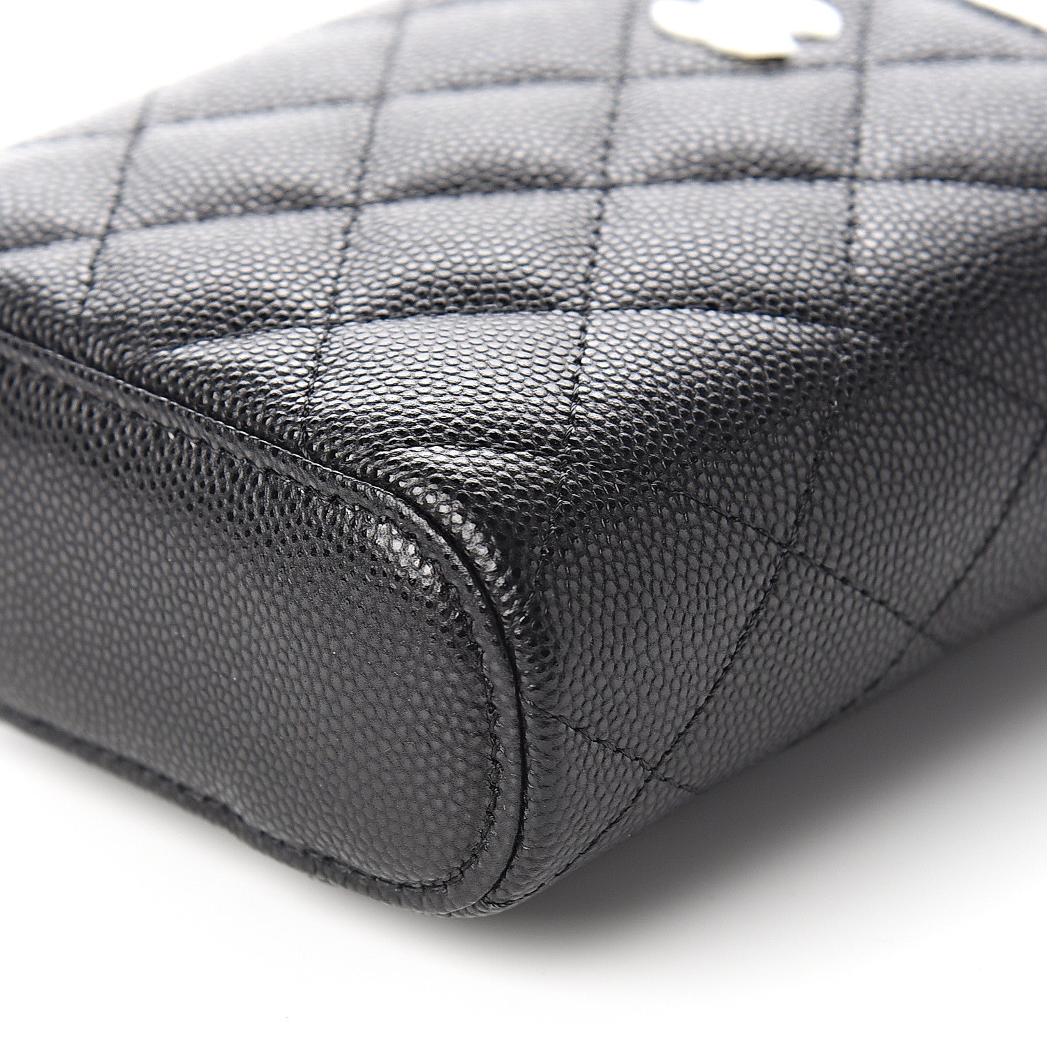Chanel Caviar Quilted Small Vertical Coco Beauty Vanity Case With Chain Black 8 of 10