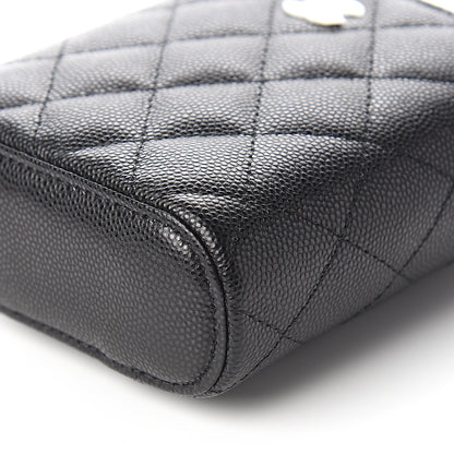 Chanel Caviar Quilted Small Vertical Coco Beauty Vanity Case With Chain Black 8 of 10