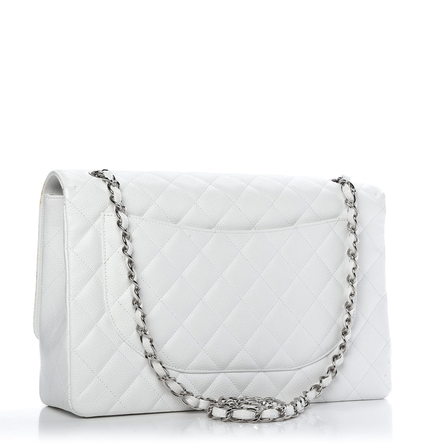 Caviar Quilted Maxi Single Flap White