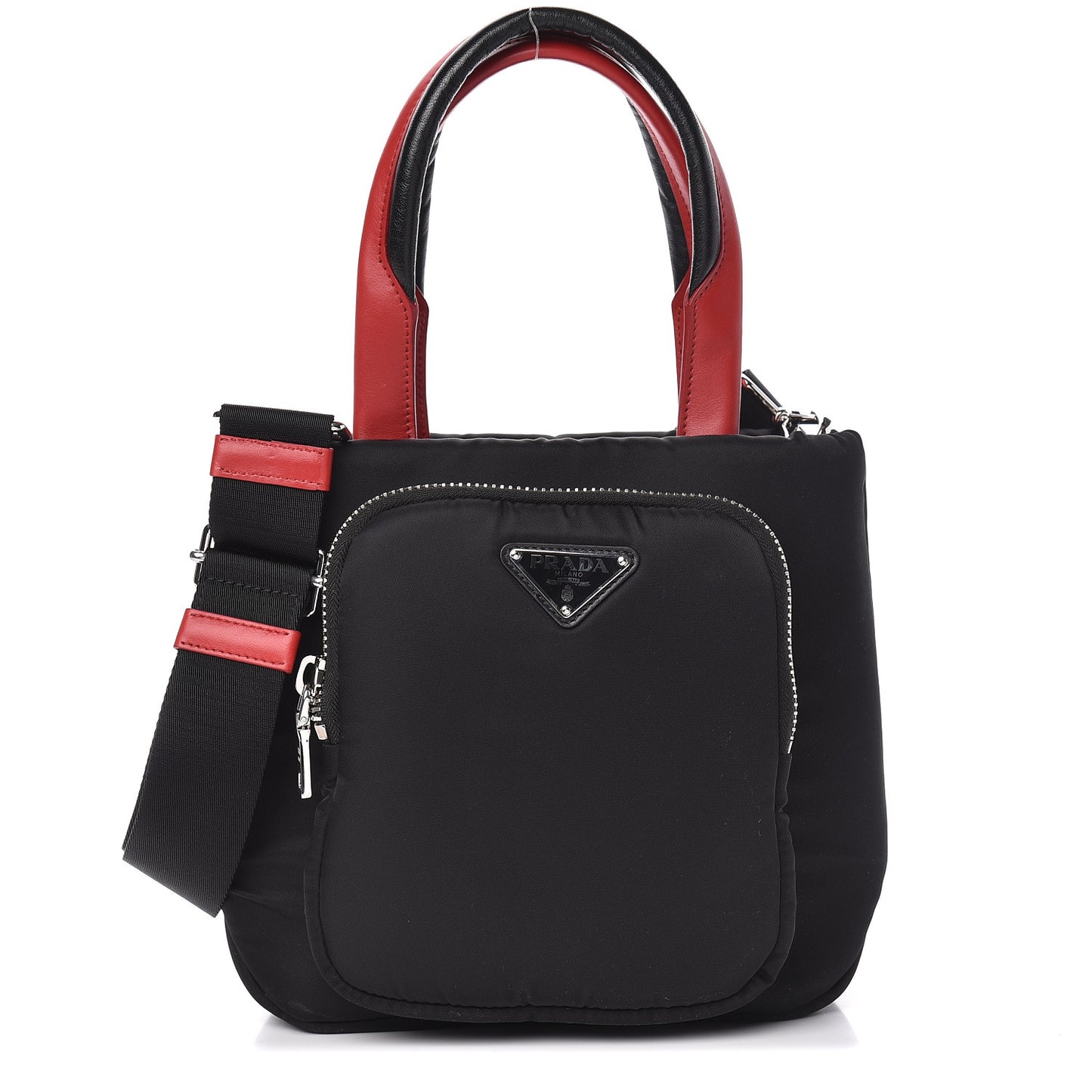Tessuto Nylon Pocket Small Cargo Tote Black Fuoco
