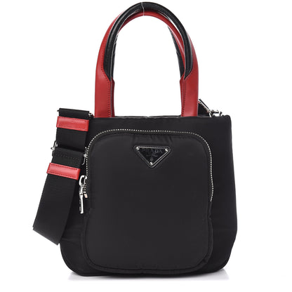 Prada Tessuto Nylon Pocket Small Cargo Tote Black Fuoco 1 of 11