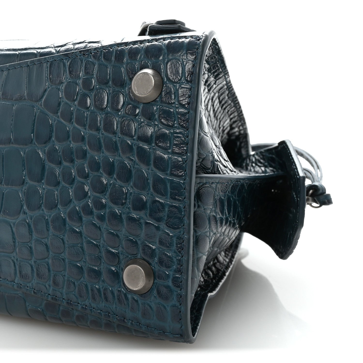 Balenciaga Extra Supple Calfskin Crocodile Embossed Neo Classic